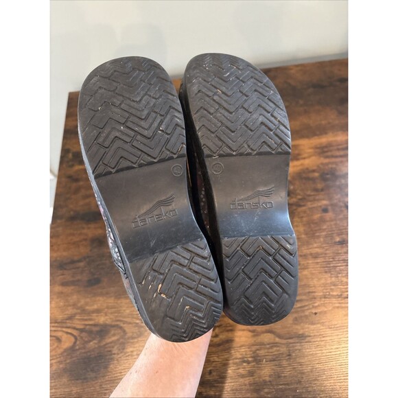 Dansko Professional Clog Womens 40 Leather Multicolor Polka Dot Purple Shoes - Picture 6 of 7